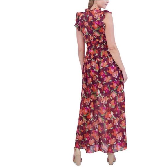 Vince Camuto Ruffled Chiffon Floral Maxi Dress - Picture 2 of 2